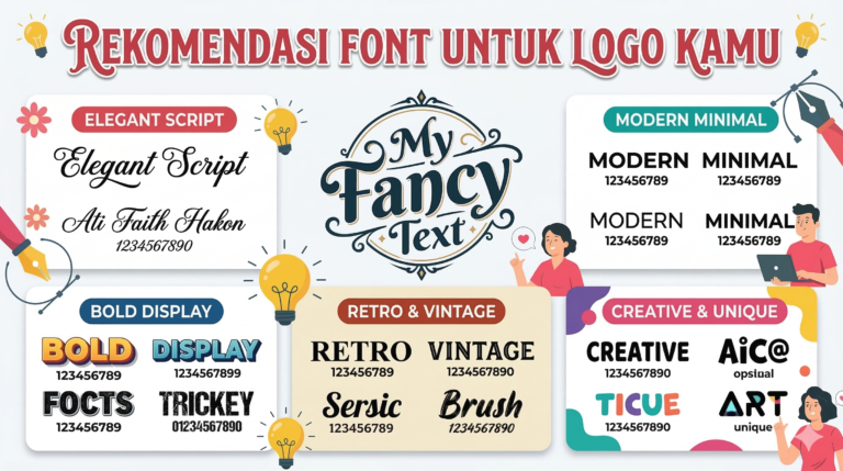 contoh berbagai jenis font dan style tipografi dalam desain grafis