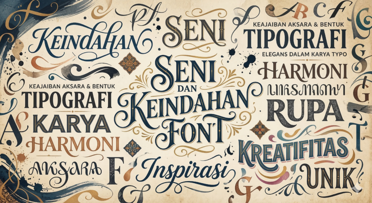desain tipografi seni keindahan font